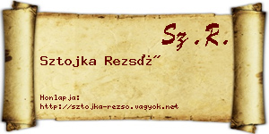 Sztojka Rezső névjegykártya